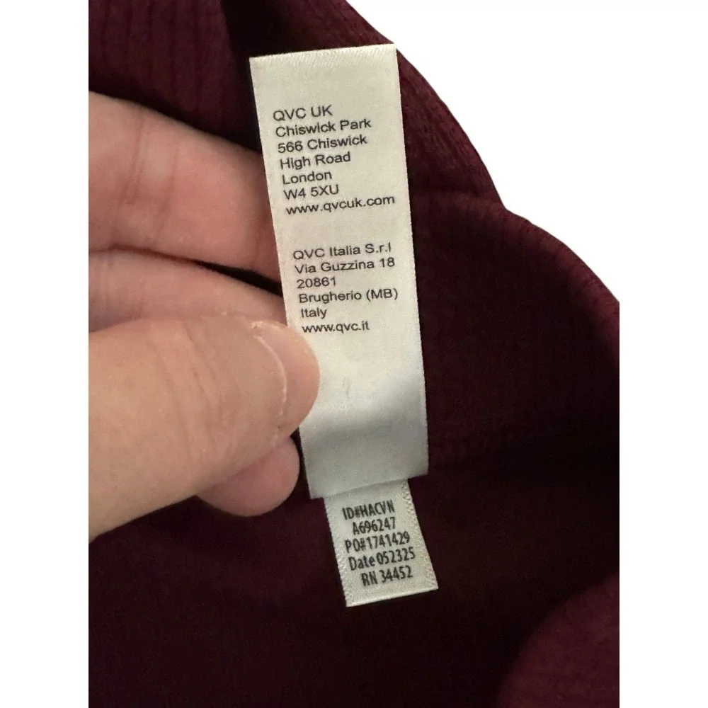Cuddl Duds Soft Rib Lounge Pants Women Medium Tall MT Bordeaux Red A696247‎